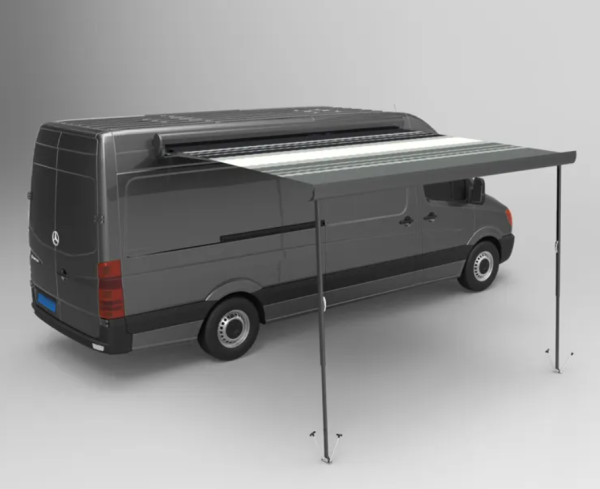 Маркиза автомобильная РИФ 5,0х2,5 м кассетная,  привод механический, электромотор, корпус черный