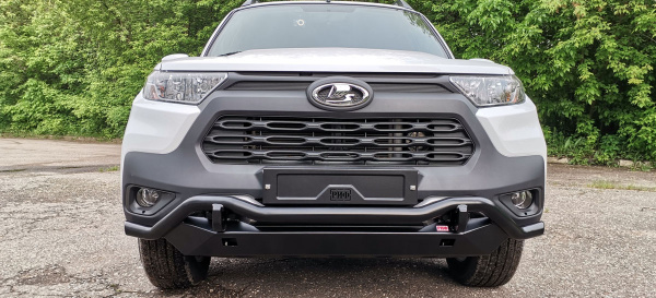 Бампер РИФ силовой передний Lada Niva Travel с защитой радиатора