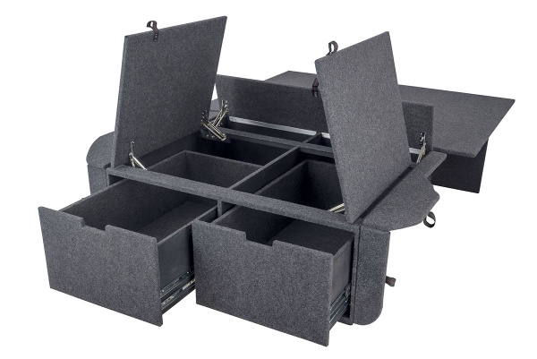 Органайзер для Mitsubishi Pajero IV (2 выдвижн.ящика+спальник) под сабвуфер