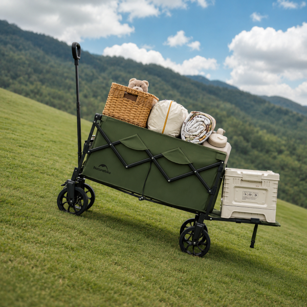Тележка туристическая Naturehike Light 76х45х93 см, 70+50 л, зеленая