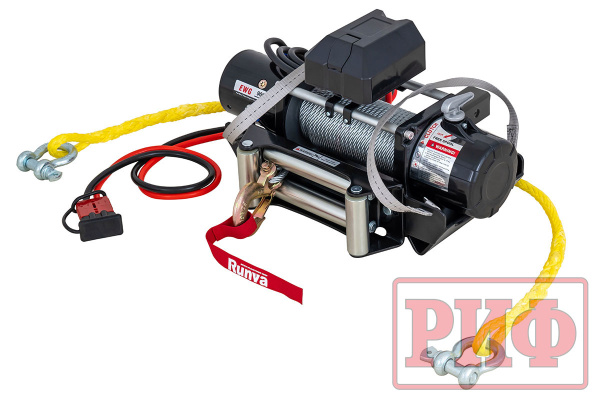 Лебёдка переносная РИФ 9000U c квадратом для фаркопа, стальной трос (облегченная) Лебёдка переносная РИФ 9000U c квадратом для фаркопа, стальной трос (облегченная)