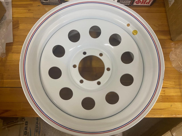 Диск усиленный Тойота Ниссан стальной белый 6x139,7 8xR17 d110 ET-10 (уценка)
