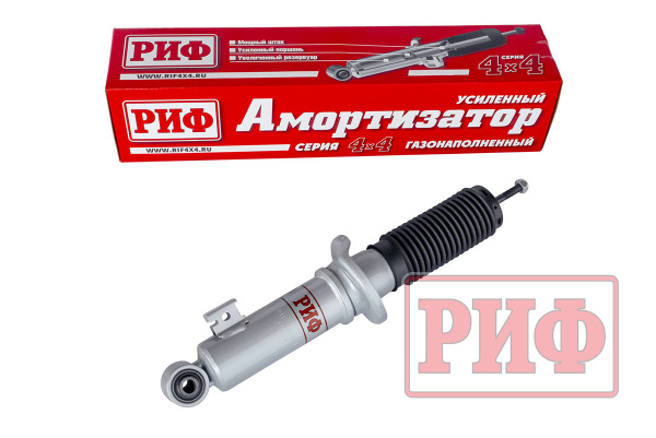Амортизатор усиленный РИФ передний газовый Mitsubishi L200 2005-2023, Pajero Sport II, III 2009-2024 штатный и лифт 0-40 мм