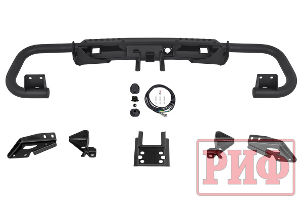 Бампер РИФ силовой задний УАЗ Патриот 2015+ с квадратом под фаркоп, стандарт