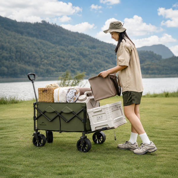 Тележка туристическая Naturehike Light 88х51х97 см, 100+50 л, светло-зеленая