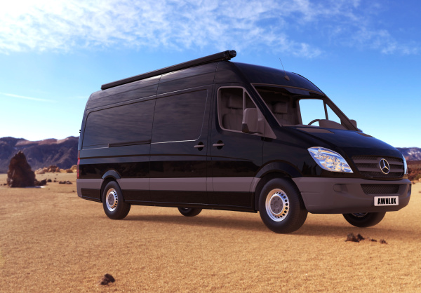 4 Маркиза автомобильная РИФ 4,0х2,5 м кассетная,  привод механический, электромотор, корпус черный