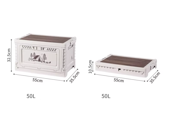 Ящик туристический Naturehike 50 л, трансформер, со столешницей, бежевый