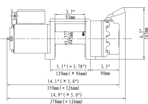Лебёдка электрическая 12V Runva EWX4500USR 2040 кг (синтетический трос)