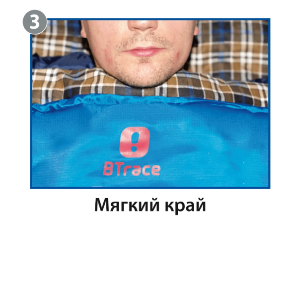 Мешок спальный BTrace Mega (Правый, Серый/Синий), (ТК: -5C)
