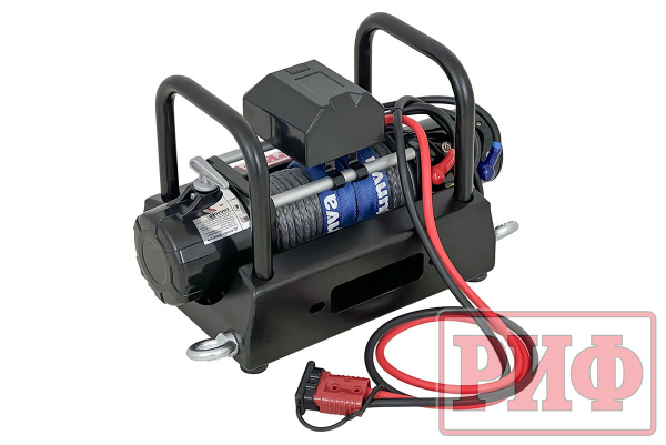 Лебёдка переносная РИФ 9000USR c площадкой на цепях и проводами (в сборе) синтетическиий трос Лебёдка переносная РИФ 9000USR c площадкой на цепях и проводами (в сборе) синтетическиий трос