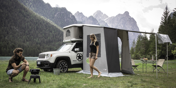 Веранда к палатке AUTOHOME MAGGIOLINA AIRLANDER, тент серый, высота 220 см