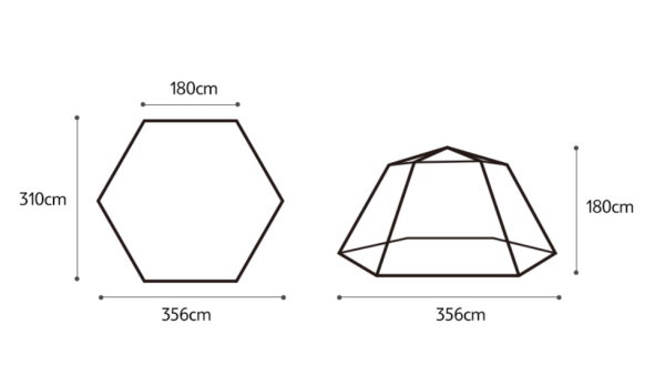 Палатка Naturehike Hexagonal 3-4-местная, автоматическая, хаки (бежевая)