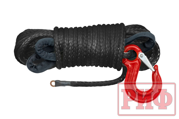 Трос для лебёдки синтетический РИФ 6 мм/15 м черный (готовый) Трос для лебёдки синтетический РИФ 6 мм/15 м черный (готовый)