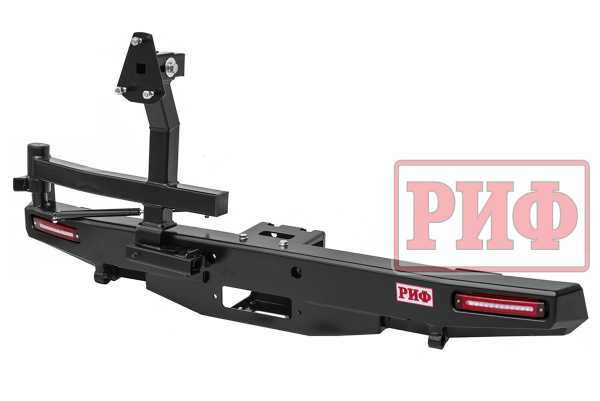 Бампер РИФ задний УАЗ Хантер с площадкой под лебедку, калиткой и фонарями лифт