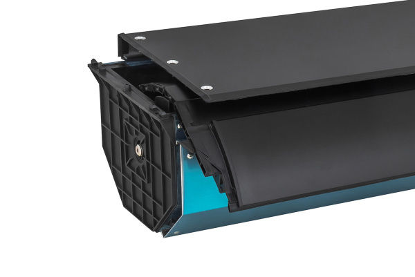 Крышка кузова РИФ для JAC T8, роллета раздвижная 1538х1606 мм, алюминиевая, черная