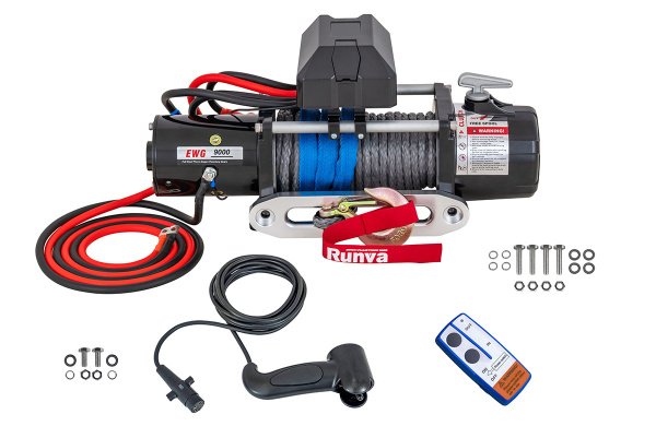 Лебёдка автомобильная электрическая 12V Magnum 9000 lbs 4200 кг (синтетический трос)