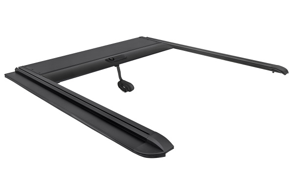 Крышка кузова РИФ для Sollers ST6 / JAC T6, роллета раздвижная 1538х1606 мм, алюминиевая, черная