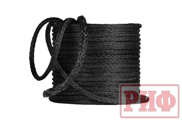 Трос для лебёдки синтетический РИФ 6 мм черный Трос для лебёдки синтетический РИФ 6 мм черный