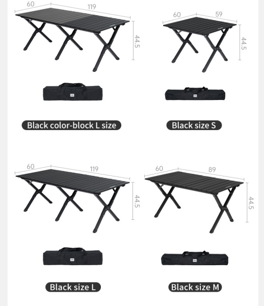 Стол туристический Naturehike Star Jane T01 складной, 119х60х44,5 см, с Х-образными ножками, черный