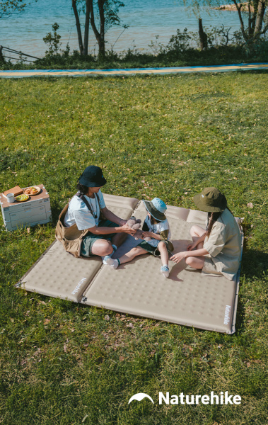 3 Коврик самонадувающийся Naturehike двойной 200х130х6 см, с подушками, зеленый 3 Коврик самонадувающийся Naturehike двойной 200х130х6 см, с подушками, зеленый