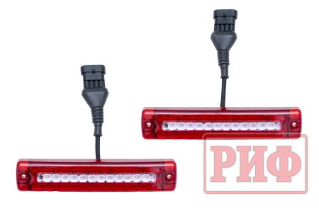 Бампер РИФ силовой задний Isuzu D-MAX (2012-2021) с квадратом под фаркоп и фонарями, стандарт