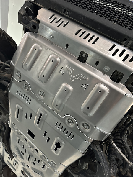 Защита Falcon радиатора, картера, РК, КПП для Toyota Land Cruiser Prado 120 (4.0), алюминий, 8 мм