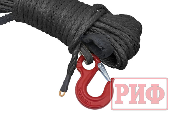 Трос для лебёдки синтетический РИФ 12 мм/23 м черный (готовый) Трос для лебёдки синтетический РИФ 12 мм/23 м черный (готовый)