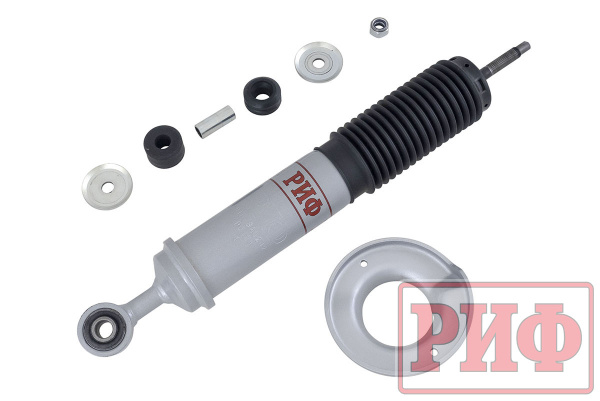 Амортизатор усиленный РИФ передний газовый Nissan Navara D40/Pathfinder R51 штатный и лифт 0-50 мм