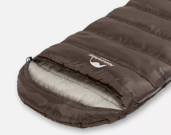Мешок спальный Naturehike U250, (190х30)х75 см, (правый) (ТК: +6C), коричневый