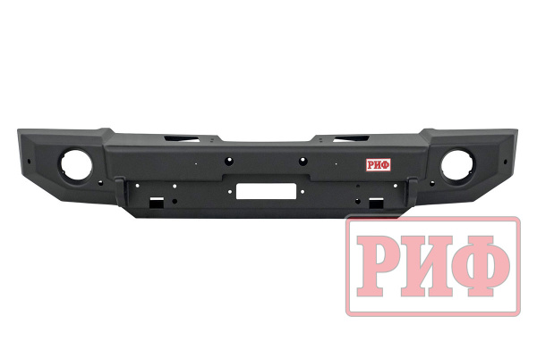 Бампер РИФ силовой передний Jeep Wrangler JL 2018+ под штатные фары, без защитной дуги (для а/м с низкими перед. крыльями)