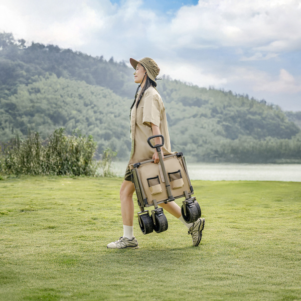 Тележка туристическая Naturehike Light 76х45х93 см, 70+50 л, коричневая