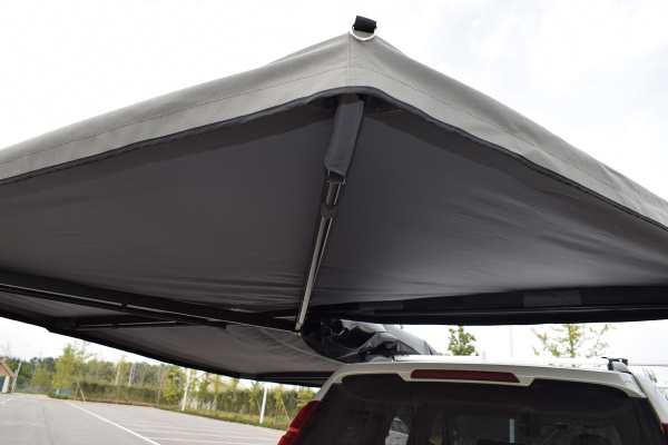 2 Маркиза автомобильная РИФ веерная, безопорная 2,3х2 м (левая), увеличенная, серая