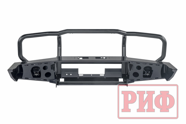 Бампер РИФ передний Toyota Land Cruiser 76/78 2007+ c доп. фарами и защит. дугой, под штат. лебедку