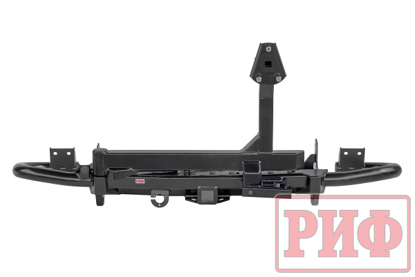 Бампер РИФ силовой задний УАЗ Патриот 2015+ c квадратом под фаркоп и калиткой, стандарт