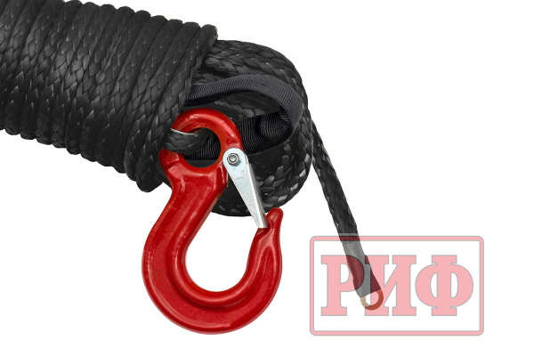 Трос для лебёдки синтетический РИФ 6 мм/15 м черный (готовый) Трос для лебёдки синтетический РИФ 6 мм/15 м черный (готовый)