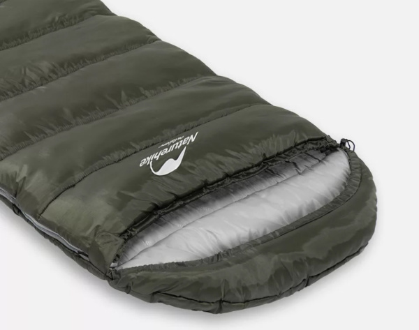 4.Мешок спальный Naturehike U250, (190х30)х75 см, (левый) (ТК: +6°C), темно-зеленый
