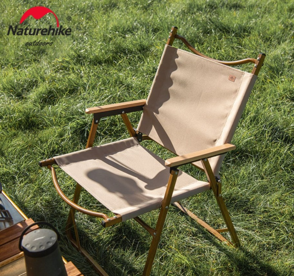 1.Кресло туристическое Naturehike MW02, складное, хаки, до 120 кг