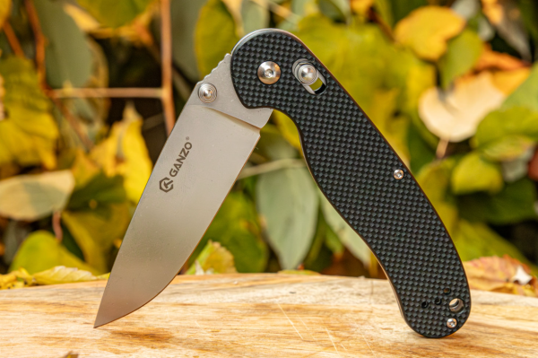 1 Нож складной GANZO, длина клинка 89 мм, сталь 440С, черный