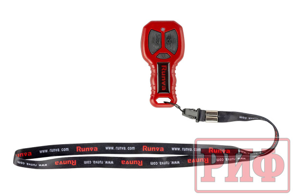 Лебёдка переносная РИФ 9.5XSR c облегчённой площадкой и проводами в сборе, короткий барабан, синтетический трос