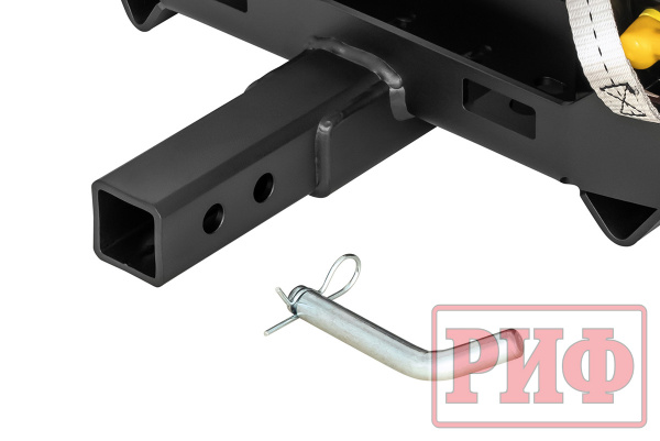 Лебёдка переносная РИФ 9500SR c квадратом для фаркопа, синтетический трос (облегченная)