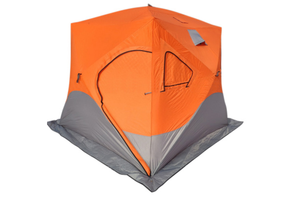 Палатка зимняя (240*240*210) оранжевая с серым