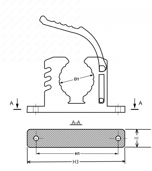 Крепление лопаты (33-40 мм) под 2 болта, поперечное