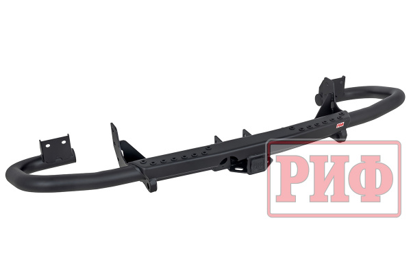 Бампер задний силовой/защита штатного бампера РИФ УАЗ Патриот 2015+ с квадратом под фаркоп, стандарт