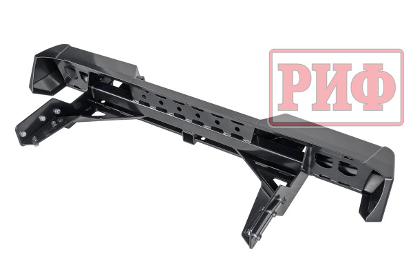 Бампер РИФ силовой задний Mitsubishi L200 2019-2022 с квадратом под фаркоп и фонарями