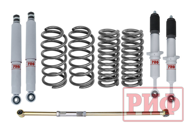 Лифт-комплект РИФ газовый Toyota Land Cruiser Prado 120, FJ Cruiser 45 мм жесткий