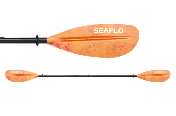 Весло SEAFLO для каяка (байдарки, пакрафта) телескопическое 220-230 см, оранжевое, двустороннее