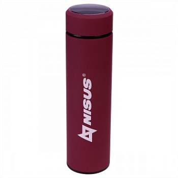 Термос NISUS 450 мл, с термодатчиком, красный