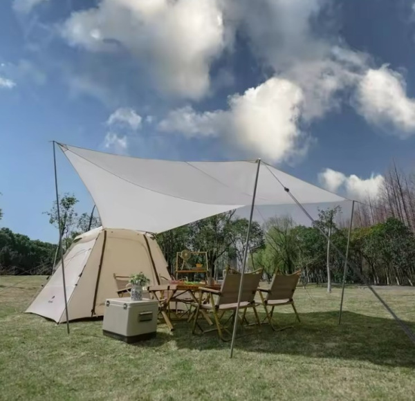 Палатка Naturehike Ango 3-местная, быстросборная, бежевая, со стойками