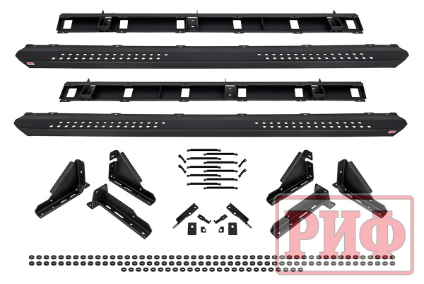 Пороги РИФ силовые алюминиевые для RAM (Dodge) 1500 Rebel 2019+