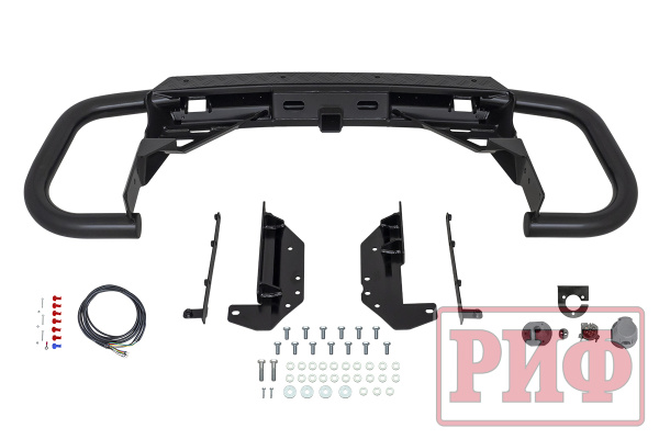 Бампер РИФ силовой задний Haval H5 2019-2021 c квадратом под фаркоп